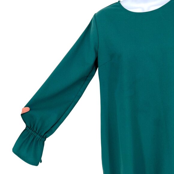 Banana Republic Factory Green Long Sleeve Mini Shift Dress Size 6 - Picture 6 of 11